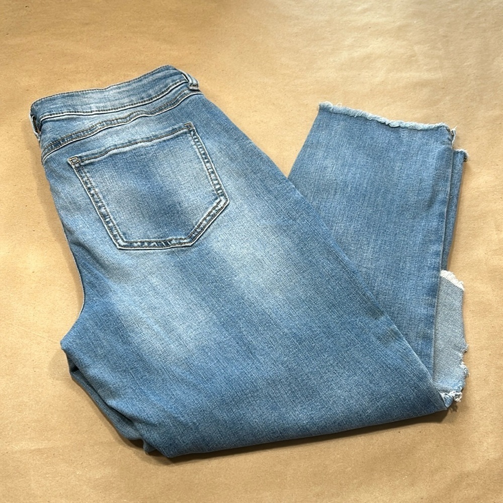 #Bemore Rewash Distressed Rough Hem Skinny Jean Sz 11/30